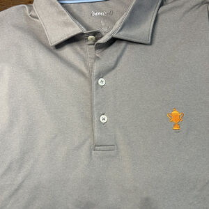 johnnie-O Men's  Blue Check Performance Polo Shirt with Logo